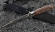 Нож из стали S390 Молния цельнометаллический рукоять мельхиор, карельская береза коричневая