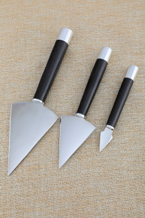 Набор ножей для просфор (копие) сталь х12мф рукоять черный граб (NEW)