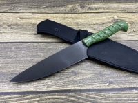 Кухонный нож №5 сталь х12мф , накладки акрил зеленый (распродажа) 