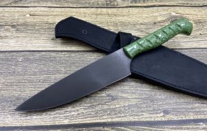 Кухонный нож №5 сталь х12мф , накладки акрил зеленый (распродажа) 