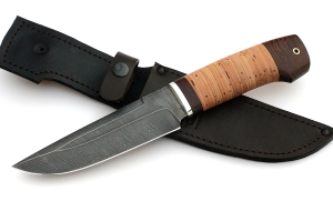 Нож Аллигатор сталь дамаск береста Нож Аллигатор сталь дамаск береста