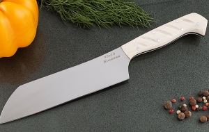 Кухонный нож Шеф №3 сталь 95Х18, рукоять белый акрил Кухонный нож Шеф №3 сталь 95Х18, рукоять белый акрил