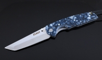 Нож Като, сталь Elmax, складной, рукоять накладки акрил синий - Нож Като, сталь Elmax, складной, рукоять накладки акрил синий