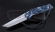 Складной нож Като, сталь Elmax, рукоять накладки акрил синий