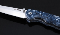 Нож Като, сталь Elmax, складной, рукоять накладки акрил синий - Нож Като, сталь Elmax, складной, рукоять накладки акрил синий