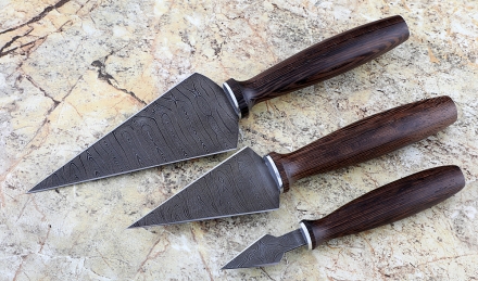 Набор ножей для просфоры дамаск венге Набор ножей для просфоры дамаск венге