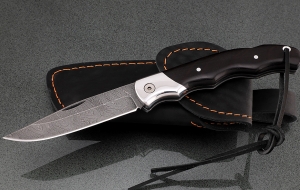 Нож складной Белка дамаск черный граб дюраль Нож складной Белка дамаск черный граб дюраль