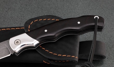 Нож складной Белка дамаск черный граб дюраль Нож складной Белка дамаск черный граб дюраль