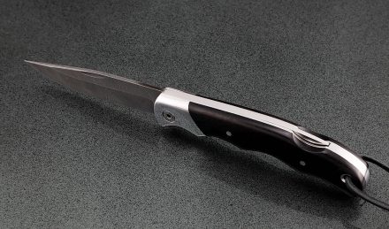 Нож складной Белка дамаск черный граб дюраль Нож складной Белка дамаск черный граб дюраль