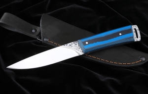 Нож №41 Х12МФ цельнометаллический рукоять G10 черносиняя