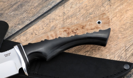 Нож Алтай-2 сталь 95х18, рукоять карельская береза акрил черный