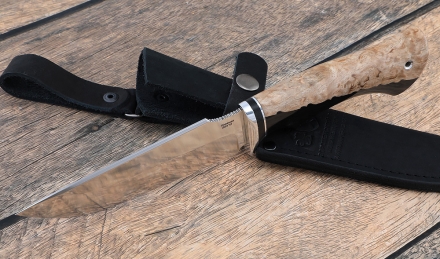 Нож Алтай-2 сталь 95х18, рукоять карельская береза акрил черный