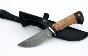 Нож из дамасской стали Койот, рукоять береста Нож из дамасской стали Койот, рукоять береста