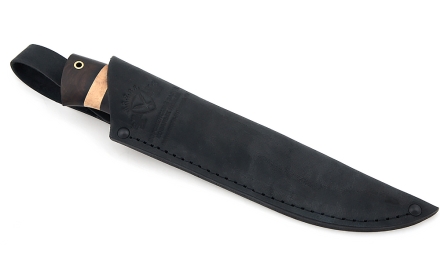 Нож Клык сталь дамаск, рукоять черный граб+ кап Нож Клык сталь дамаск, рукоять черный граб+ кап