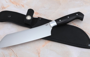 Кухонный нож Шеф №3 сталь 95Х18, рукоять черный граб с дюралью Кухонный нож Шеф №3 сталь 95Х18, рукоять черный граб с дюралью