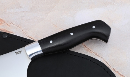 Кухонный нож Шеф №3 сталь 95Х18, рукоять черный граб с дюралью Кухонный нож Шеф №3 сталь 95Х18, рукоять черный граб с дюралью