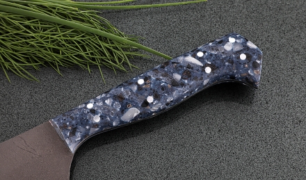 Кухонный нож Шеф №3 сталь Х12МФ, рукоять синий акрил Кухонный нож Шеф №3 сталь Х12МФ, рукоять синий акрил