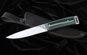 Нож №41 Х12МФ цельнометаллический рукоять G10 чернозеленая