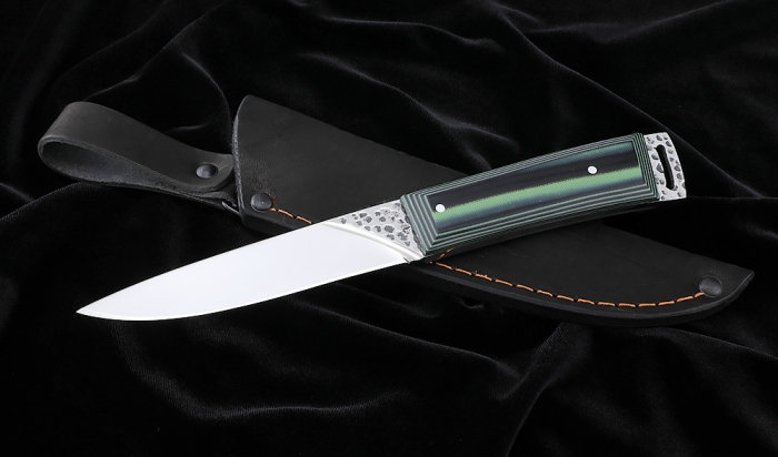 Нож №41 Х12МФ цельнометаллический рукоять G10 чернозеленая