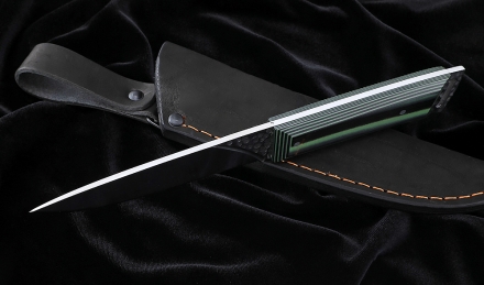 Нож №41 Х12МФ цельнометаллический рукоять G10 чернозеленая