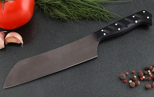 Кухонный нож Шеф №3 сталь Х12МФ, рукоять черный акрил Кухонный нож Шеф №3 сталь Х12МФ, рукоять черный акрил