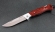Нож Лиса, складной, сталь Elmax, рукоять накладки акрил красный с дюралью
