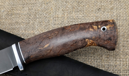 Нож Гюрза сталь Х12МФ рукоять карельская береза коричневая Нож Гюрза сталь Х12МФ рукоять карельская береза коричневая