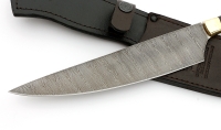 Нож Шеф №8 сталь дамаск, рукоять черный граб, латунь - _MG_6151.jpg