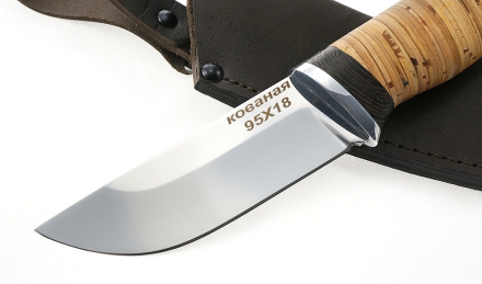 Нож Заяц сталь 95х18, рукоять береста Нож Заяц сталь 95х18, рукоять береста