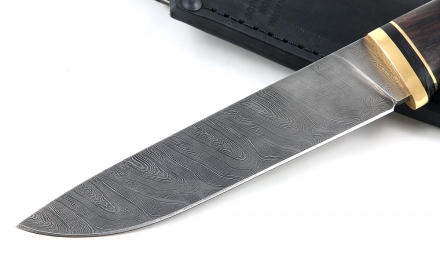 Нож Ягуар сталь дамаск, рукоять черный граб Нож Ягуар сталь дамаск, рукоять черный граб