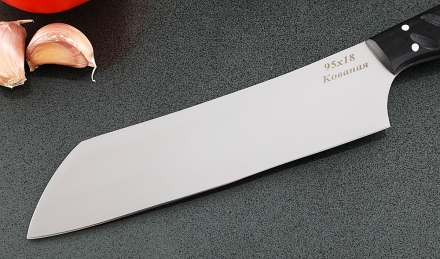 Кухонный нож Шеф №3 сталь 95Х18, рукоять черный акрил
