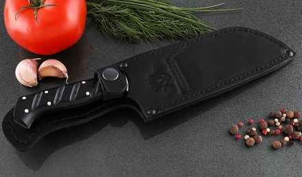 Кухонный нож Шеф №3 сталь 95Х18, рукоять черный акрил