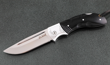 Складной нож Беркут, сталь Elmax, рукоять накладки акрил черный с дюралью Складной нож Беркут, сталь Elmax, рукоять накладки акрил черный с дюралью