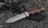 Нож Амур дамаск с долом, рукоять карельская береза коричневая