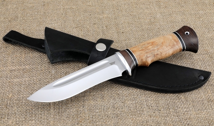 Нож Амур 95Х18 с долом, рукоять карельская береза венге