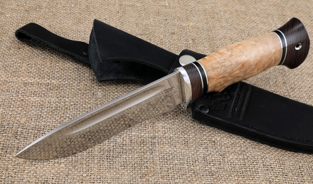 Нож Амур 95Х18 с долом, рукоять карельская береза венге Нож Амур 95Х18 с долом, рукоять карельская береза венге