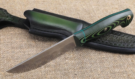 Нож Зяблик сталь Sandvik 12C27, рукоять микарта зеленая Нож Зяблик сталь Sandvik 12C27, рукоять микарта зеленая