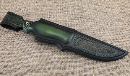 Нож Зяблик сталь Sandvik 12C27, рукоять микарта зеленая Нож Зяблик сталь Sandvik 12C27, рукоять микарта зеленая