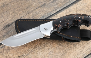 Складной нож "Ястреб" сталь 95х18, накладки акрил коричневый 