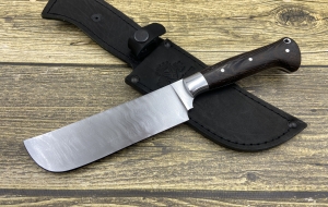 Нож "Узбек" средний цельнометаллический сталь дамаск с никелем, накладки венге (распродажа)  