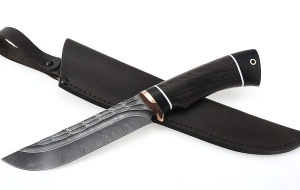 Нож Косуля сталь дамаск камень рукоять венге черный граб