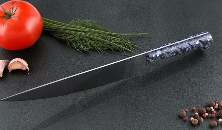 Кухонный нож Шеф №8 сталь 95Х18, рукоять синий акрил Кухонный нож Шеф №8 сталь 95Х18, рукоять синий акрил