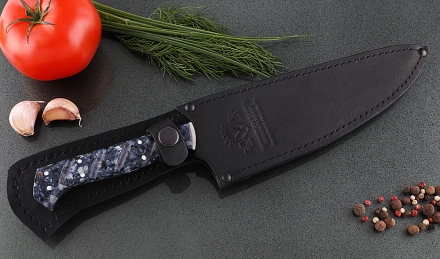 Кухонный нож Шеф №8 сталь 95Х18, рукоять синий акрил Кухонный нож Шеф №8 сталь 95Х18, рукоять синий акрил