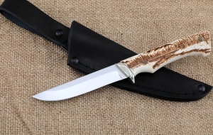 Авторский Нож Малыш-1 сталь Elmax рукоять рог лося с гравировкой