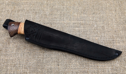 Нож Гюрза сталь дамаск рукоять береста Нож Гюрза сталь дамаск рукоять береста