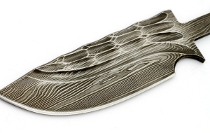 Клинок Хаска, сталь дамаск, камень-долы