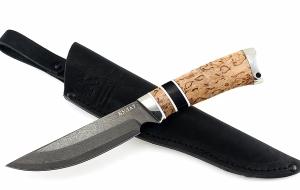 Нож Гриф сталь булат рукоять карельская береза черный граб