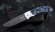 Складной нож Беркут, сталь булат, рукоять накладки акрил синий с дюралью