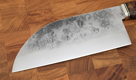 Сербский нож малый сталь кованая 95х18 карельская береза коричневая, мельхиор Сербский нож малый сталь кованая 95х18 карельская береза коричневая, мельхиор