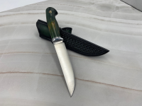 Нож Засапожный сталь Elmax рукоять карельская береза зеленая с формованными ножнами (РАСПРОДАЖА)